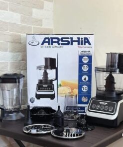 ارشيا محضر طعام 10 في 1 انش ستانلس ستيل 1000 واط بلاستيك وستانلس FP050-3327 أسود