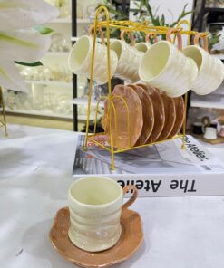 طقم قهوة ١٢ قطعة بالاستاند