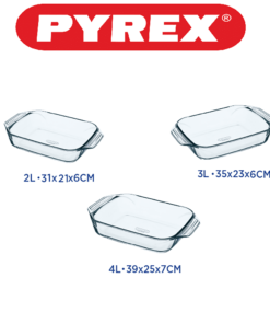 طقم بايركس حراري 3 قطعة – Pyrex فرنساوي أصلي